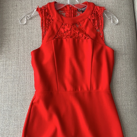 Red Lace Cocktail Dress - Picture 2 of 6